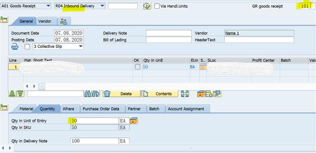 SAP MM 移動型別101與103+105組合混用？