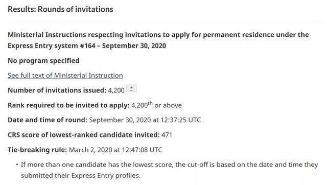 最新消息471分！加技Express Entry公布2020年第31次邀约结果
