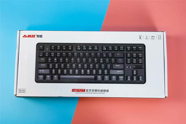 价格便宜，出门级首选。黑爵K870T蓝牙双模红轴机械键盘