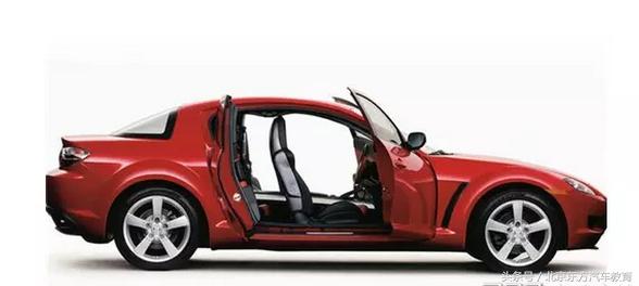 平开式车门最常见的形式,很多家轿车都这样,前后车门向着一个方向开启