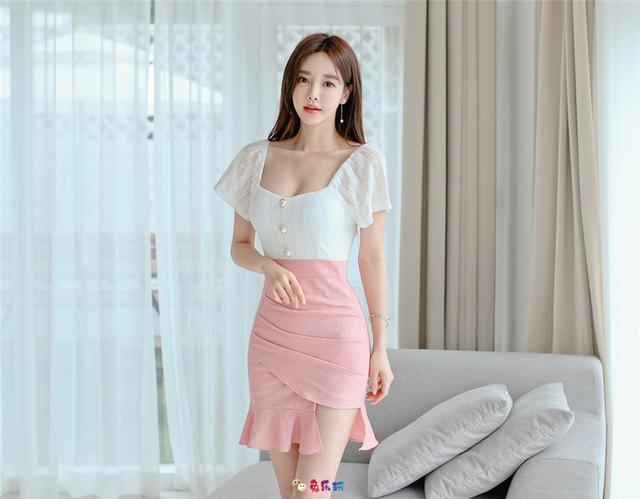 孙允珠丨红粉青涩夏梦凝露雪色包臀裙