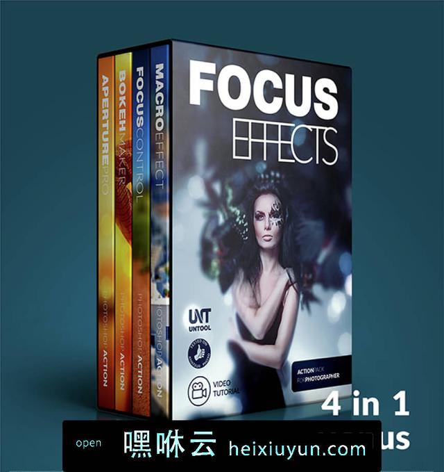 PS聚焦特效焦外曝光背景模糊动作合辑Focus Effect Action Bundle 