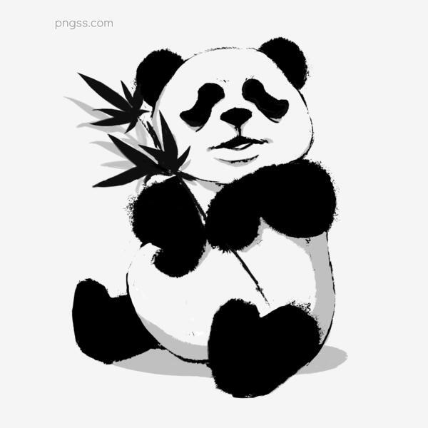 中国风水墨元素动物熊猫png搜索网 精选免抠素材 透明png图片分享下载 Pngss Com