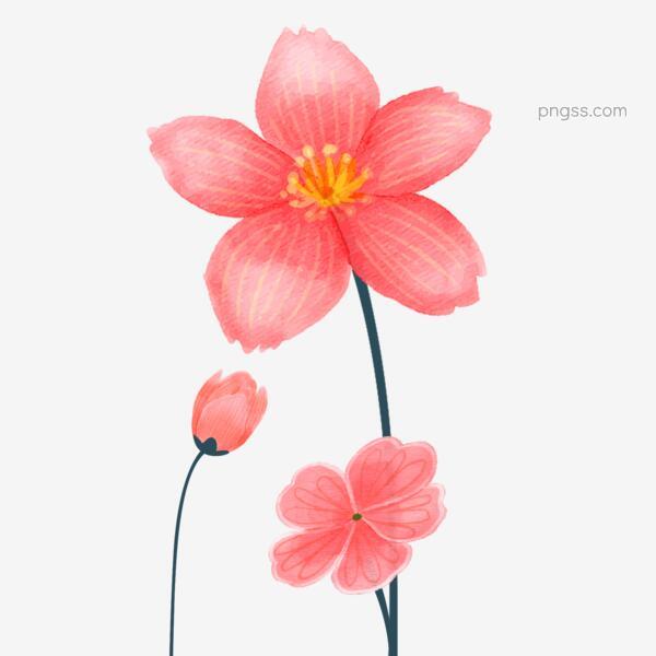 粉色紫色梦幻手绘花装饰图案粉色花png搜索网 精选免抠素材 透明png图片分享下载 Pngss Com