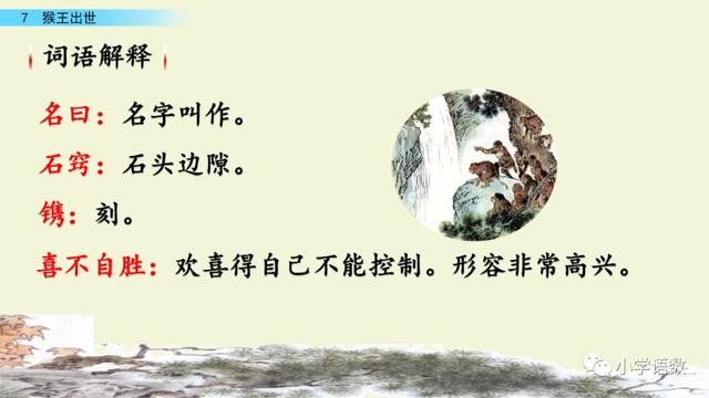 《猴王出世》课文生字组词等知识点归类解读练习