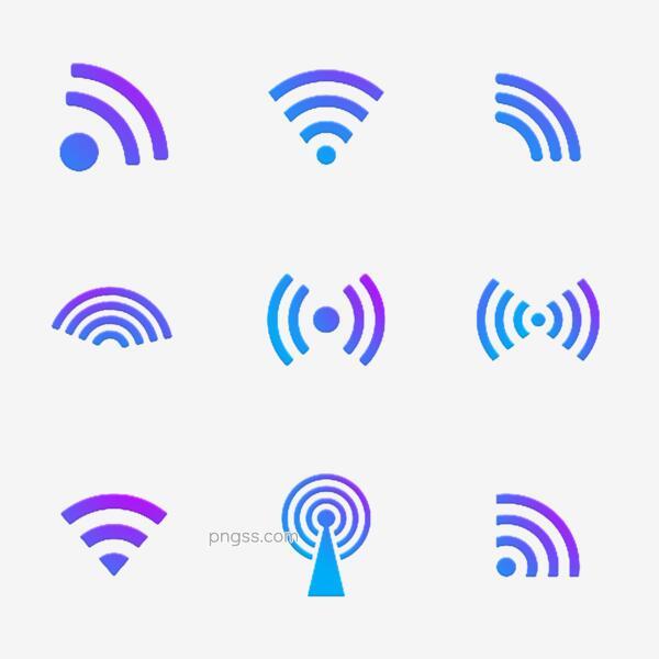 多种渐变色信号图标素材元素png搜索网 精选免抠素材 透明png图片分享