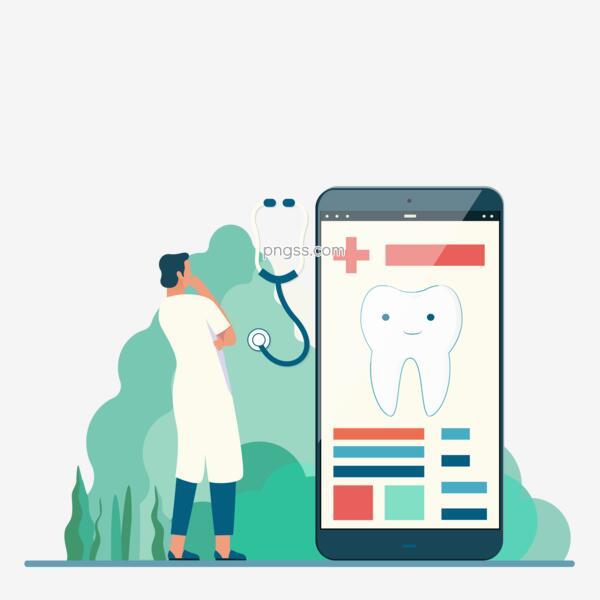 医生护士在线诊断治疗牙齿场景矢量素材png搜索网 精选免抠素材 透明png图片分享下载 Pngss Com