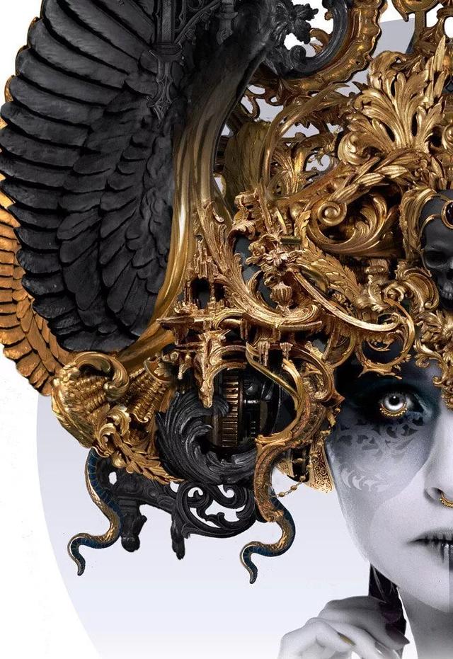 西班牙数字艺术家nekro阴郁黑暗华丽诡异的巴洛克设计风格