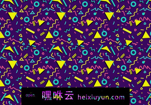 流行的孟菲斯风格80/90年代抽象高清彩色图案背景- 嘿咻云