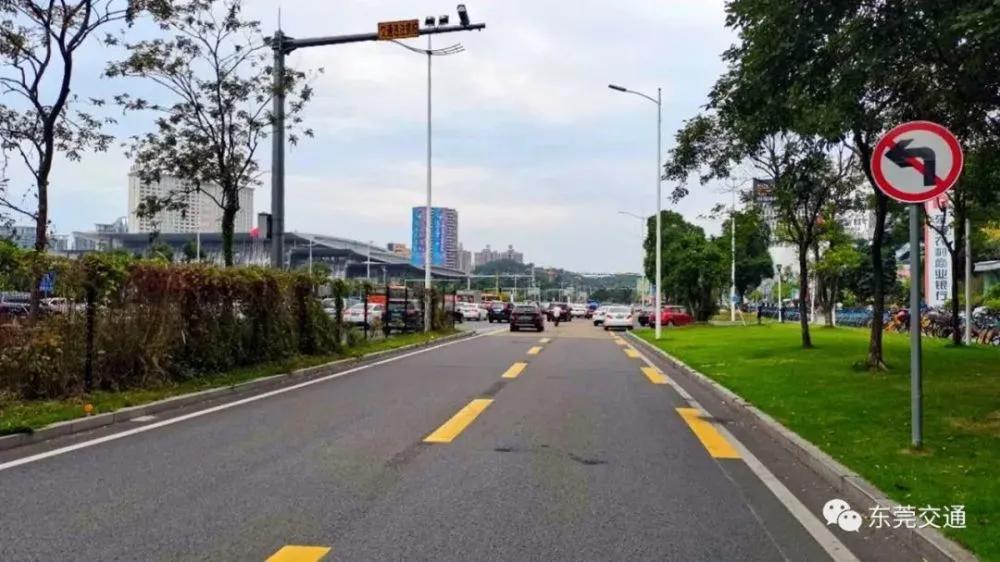 莞龙路的公交专用道▲东莞大道的公交专用道 中心城区公交专用道