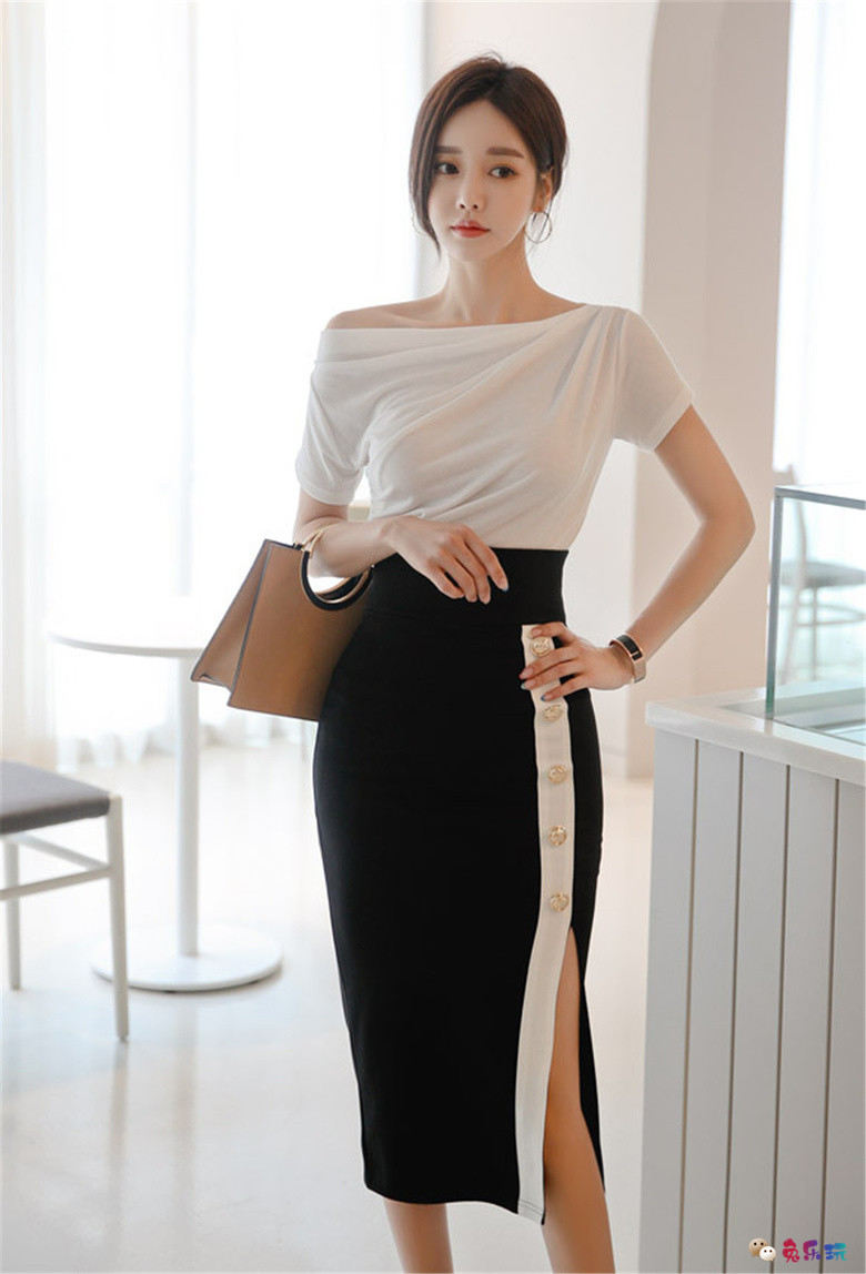 孙允珠丨奶白柔纱丝滑高雅贵气抹肩裙