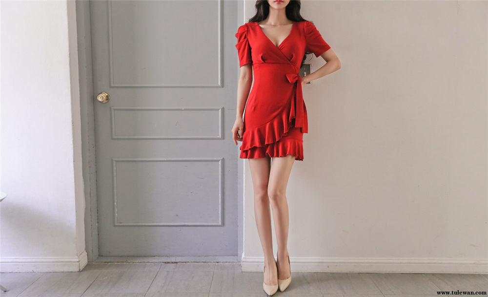 孙允珠丨阿拉贡鸢红热情曼妙少女舞裙