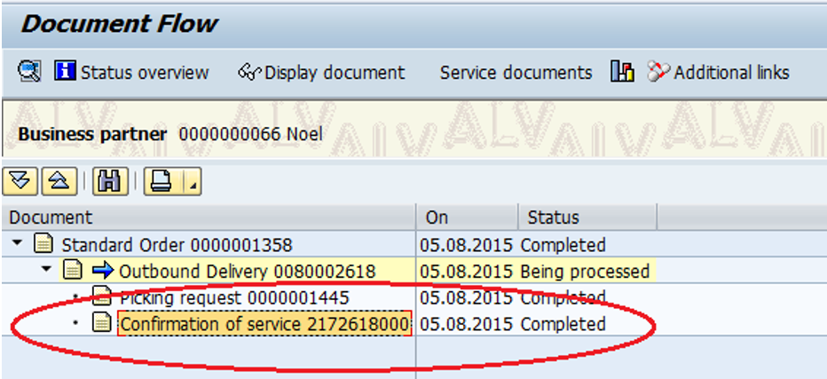 SAP SD交貨單憑證流裡的Confirmation of Service初探 II