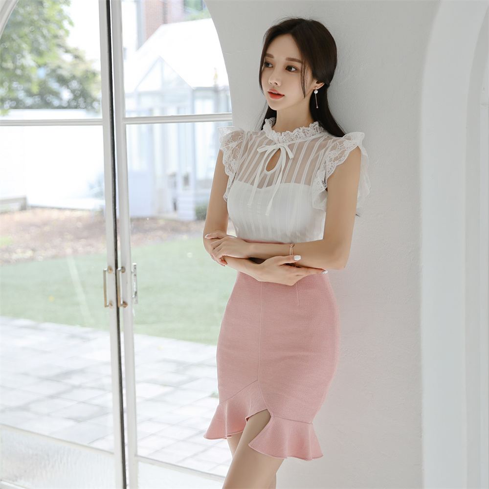 孙允珠丨醉香秋桃油彩粉透露珠拼搭裙